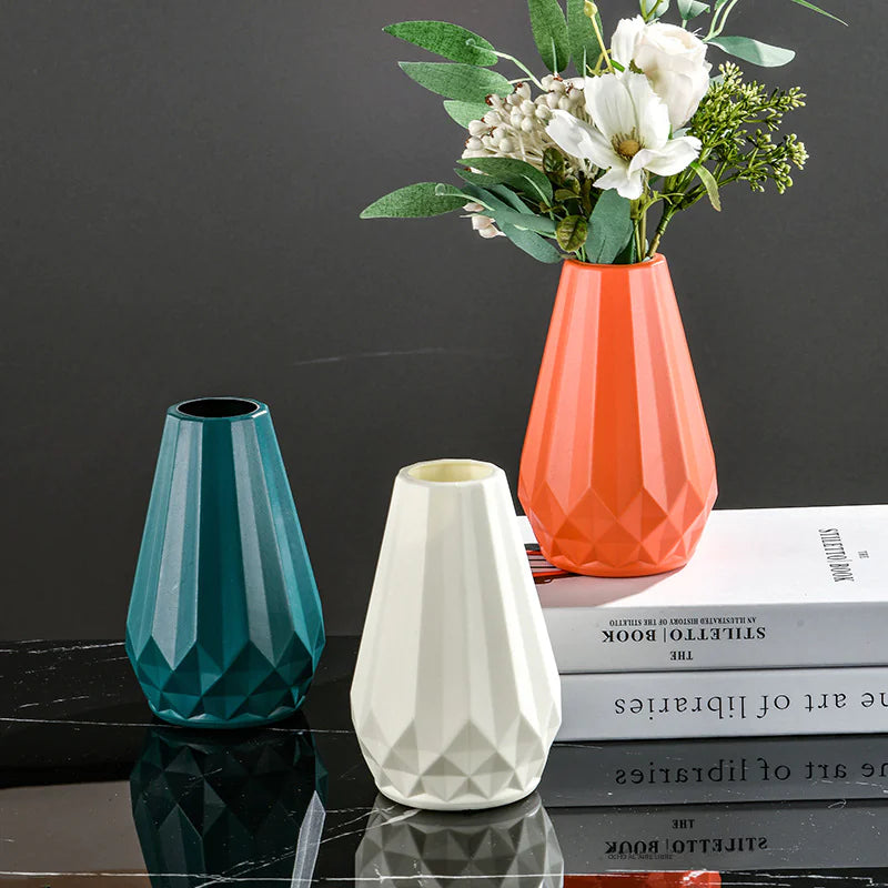 Nordic Style Plastic Vase for Flowers - Small Size