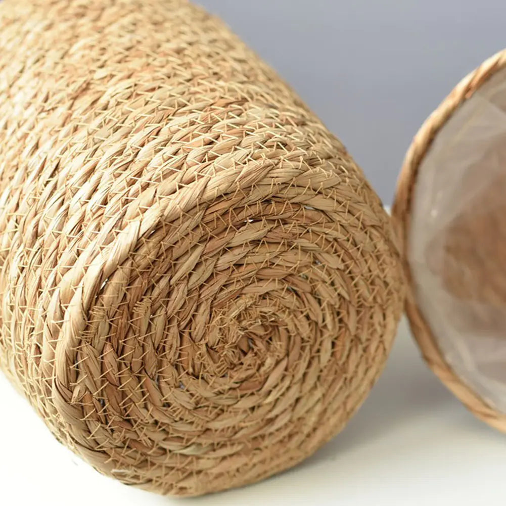 Handmade Straw Woven Flower Pot and Plant Basket