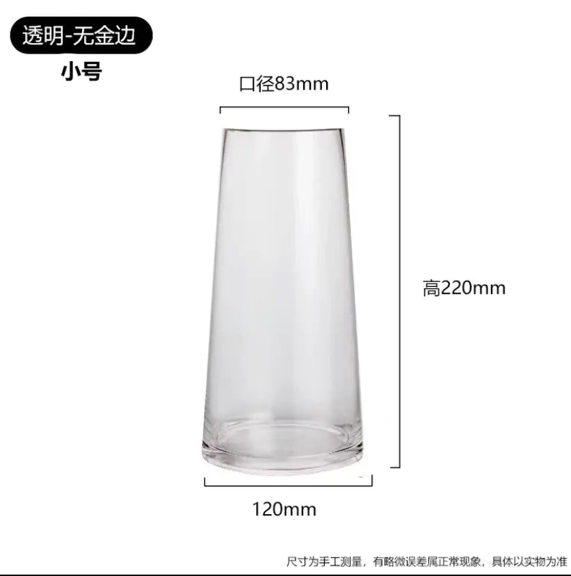 Luxury Gold Trim Glass Vase for Nordic Minimalist Decor