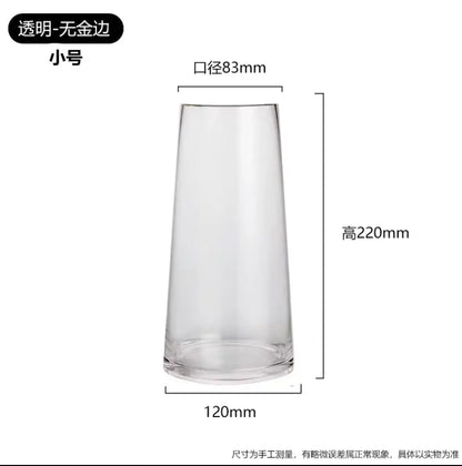 Luxury Gold Trim Glass Vase for Nordic Minimalist Decor