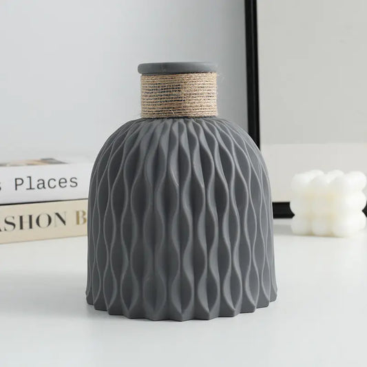 Nordic Style Durable Plastic Flower Vase for Home Decor