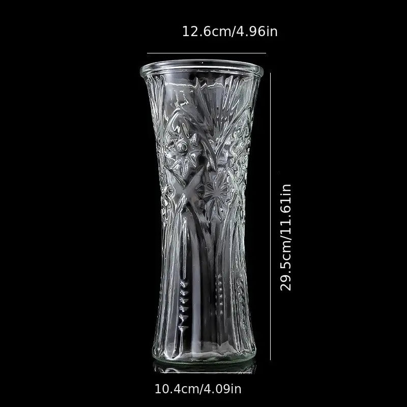 Round Mouth Clear Crystal Glass Vase for Flowers