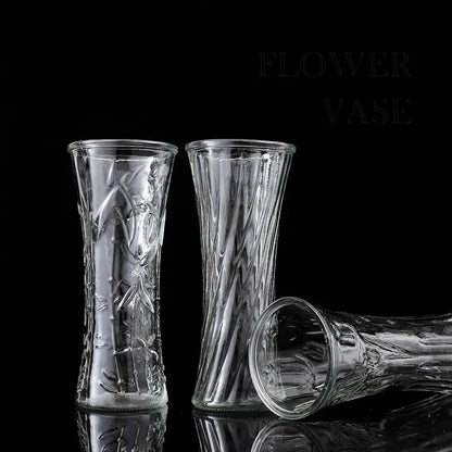 Round Mouth Clear Crystal Glass Vase for Flowers