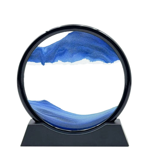 Dynamic Sand Art Picture Frame – 3D Moving Quicksand Glass Decoration for Home & Office, Stress-Relief Ornament (7" & 12")