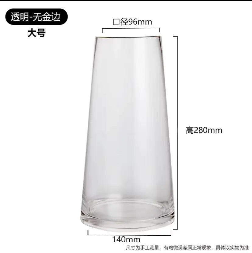 Luxury Gold Trim Glass Vase for Nordic Minimalist Decor