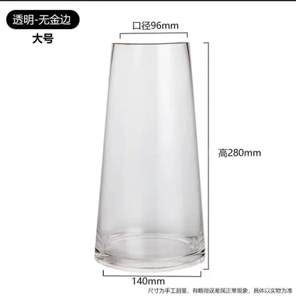 Luxury Gold Trim Glass Vase for Nordic Minimalist Decor