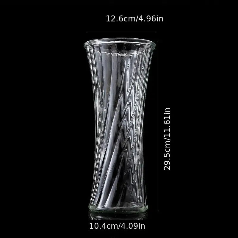 Round Mouth Clear Crystal Glass Vase for Flowers