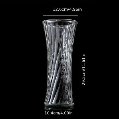 Round Mouth Clear Crystal Glass Vase for Flowers