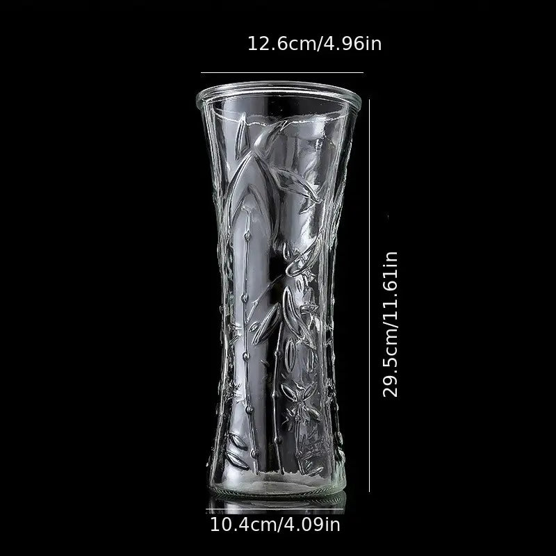 Round Mouth Clear Crystal Glass Vase for Flowers