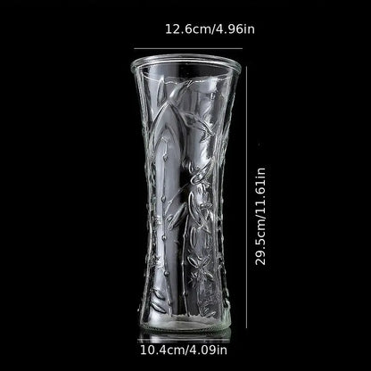 Round Mouth Clear Crystal Glass Vase for Flowers