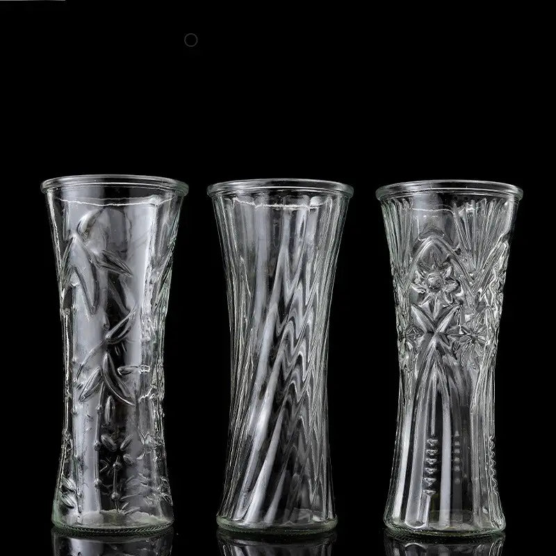 Round Mouth Clear Crystal Glass Vase for Flowers
