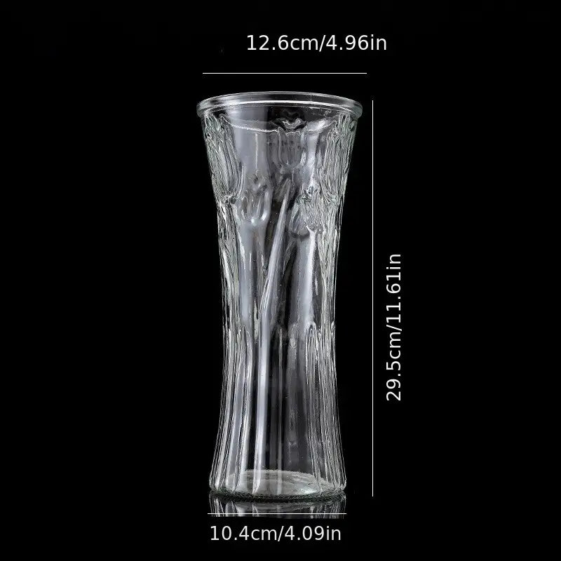 Round Mouth Clear Crystal Glass Vase for Flowers
