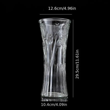 Round Mouth Clear Crystal Glass Vase for Flowers